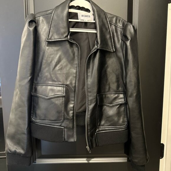 BB Dakota Black Faux  Leather Jacket xl - Picture 1 of 4